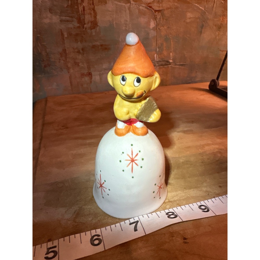 Vintage Empire Gnome Bell‎ Ceramic Mid Century Modern Starburst Christmas Decor